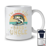 Personalized Vintage Retro I'm One Bad Bass Uncle; Joyful Father's Day Custom Name Fishing T-Shirt
