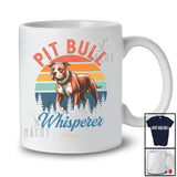Personalized Vintage Retro Pit Bull Whisperer; Amusing Custom Name Dog Owner; Family T-Shirt