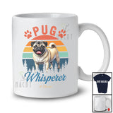 Personalized Vintage Retro Pug Whisperer; Amusing Custom Name Dog Owner; Family T-Shirt
