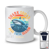 Personalized Vintage Retro Shark Squad 2025 Swim Season; Lovely Custom Name Swimming T-Shirt
