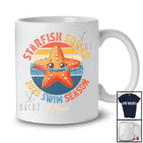 Personalized Vintage Retro Starfish Squad 2025 Swim Season; Lovely Custom Name Swimming T-Shirt