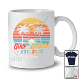 Personalized Vintage Retro Gulf of America Est 2025; Cool Custom Name Sunset Beach America T-Shirt