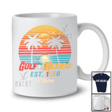 Personalized Vintage Retro Gulf of Mexico Est 1550; Cool Custom Name Sunset Beach Mexican T-Shirt