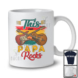 Personalized Vintage Retro This Papa Rocks, Joyful Father's Day Custom Name Bass Guitar Player T-Shirt