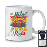 Personalized Vintage Retro This Papa Rocks, Joyful Father's Day Custom Name Drum Player T-Shirt