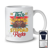 Personalized Vintage Retro This Stepdad Rocks, Joyful Father's Day Custom Name Drum Player T-Shirt