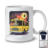 Personalized Vintage Skeleton Driving School Bus; Awesome Halloween Custom Name Driver T-Shirt