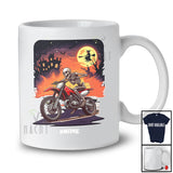Personalized Vintage Skeleton Riding Dirt Bike; Awesome Halloween Custom Name Riding Family T-Shirt