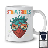 Personalized Vintage Strawberries; Lovely Summer Vacation Strawberries Custom Name Fruits Vegan T-Shirt