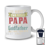 Personalized Vintage Two Titles Papa And Godfather; Proud Father's Day Custom Name Papa Family T-Shirt