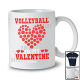 Personalized Volleyball Is My Valentine; Adorable Hearts Volleyball; Custom Name Sport Player Team T-Shirt