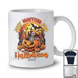 Personalized Waiting For Halloween; Creepy Custom Name Skeleton Drinking Wine Inside Pumpkin T-Shirt