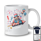 Personalized Walrus Riding Firecracker, Lovely 4th Of July USA Flag Custom Name, Fish Sea Animal T-Shirt