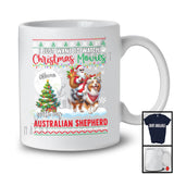 Personalized Watch Christmas Movies With My Australian Shepherd; Joyful Santa Riding Puppy; X-mas Tree T-Shirt