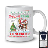 Personalized Watch Christmas Movies With My Pit Bull; Joyful Santa Riding Puppy; X-mas Tree T-Shirt