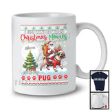 Personalized Watch Christmas Movies With My Pug; Joyful Santa Riding Puppy; X-mas Tree T-Shirt