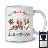 Personalized We Woof You A Merry Christmas; Lovely Plaid Beagles Custom Name T-Shirt