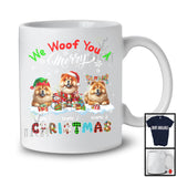 Personalized We Woof You A Merry Christmas; Lovely Plaid Chow Chows Custom Name T-Shirt