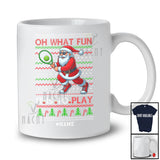 Personalized What Fun It Is To Play; Wonderful Christmas Sweater Custom Name Playing Tennis T-Shirt