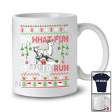 Personalized What Fun It Is To Run; Wonderful Christmas Sweater Llama; Custom Name Running Runner T-Shirt