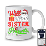 Personalized Will Trade Sister For Presents; Wonderful Christmas Snow Lights; Custom Name Family T-Shirt