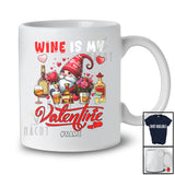 Personalized Wine Is My Valentine; Adorable Custom Name Gnome Hearts; Wine Drinking Drunker T-Shirt
