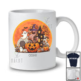 Personalized Witch Seahorse Inside Pumpkin; Creepy Halloween Custom Name Sea Animal Moon T-Shirt