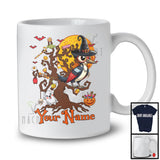 Personalized Woodpecker Bird Witch On Tree, Horror Halloween Boo Candy, Custom Name Bird Lover T-Shirt
