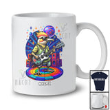 Personalized Woodpecker Sunglasses Disco Playing Rock Guitar; Amusing Custom Name Guitarist Music T-Shirt