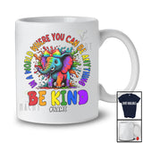 Personalized World Where Can Be Anything Kind; Proud LGBTQ Custom Name Elephant Watercolor T-Shirt