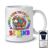 Personalized World Where Can Be Anything Kind; Proud LGBTQ Custom Name Sheep Watercolor T-Shirt