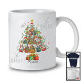 Personalized X-mas Tree Guitars; Awesome Christmas Lights Moon; Custom Name Guitarist Musician T-Shirt