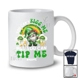 Personalized You Can't Kiss Me Can Tip Me; Lovely St. Patrick's Day Custom Name Gnome; Rainbow T-Shirt