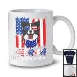 Personalized 'Merica, Proud 4th Of July Custom Name Border Collie Owner, USA Flag Patriotic T-Shirt