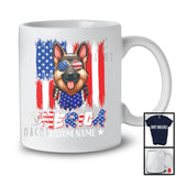 Personalized 'Merica, Proud 4th Of July Custom Name German Shepherd, USA Flag Patriotic T-Shirt