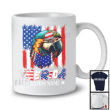 Personalized 'Merica, Proud 4th Of July Custom Name Macaw Owner, USA Flag Patriotic T-Shirt