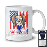 Personalized 'Merica, Proud 4th Of July Custom Name Papillon Owner, USA Flag Patriotic T-Shirt