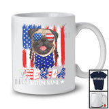 Personalized 'Merica, Proud 4th Of July Custom Name Pug Owner, USA Flag Patriotic T-Shirt
