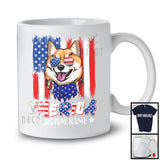 Personalized 'Merica, Proud 4th Of July Custom Name Shiba Inu Owner, USA Flag Patriotic T-Shirt