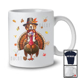 Pilgrim Beagle Riding Turkey; Awesome Thanksgiving Autumn Leaves Turkey; Family T-Shirt