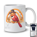 Pilgrim Cardinal Pumpkin Face Cute Funny Thanksgiving Fall Leaf Pumpkin Turkey Animal Lover T-Shirt