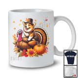 Pilgrim Corgi Riding Turkey; Lovely Thanksgiving Fall Leaves Pumpkin Turkey Lover; Family Group T-Shirt