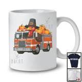 Pilgrim Turkey Driving Fire Truck, Wonderful Thanksgiving Pumpkins Driver Team, Family Group T-Shirt