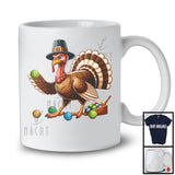 Pilgrim Turkey Playing Bocce Ball, Humorous Thanksgiving Turkey Lover, Sport Player Playing Team T-Shirt