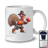 Pilgrim Turkey Playing Boxing, Humorous Thanksgiving Turkey Lover, Sport Player Playing Team T-Shirt