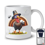 Pilgrim Turkey Playing Golf, Humorous Thanksgiving Turkey Lover, Sport Player Playing Team T-Shirt
