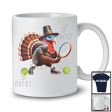 Pilgrim Turkey Playing Tennis, Humorous Thanksgiving Turkey Lover, Sport Player Playing Team T-Shirt