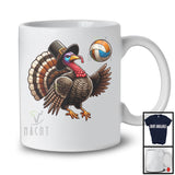 Pilgrim Turkey Playing Volleyball, Humorous Thanksgiving Turkey Lover, Sport Player Playing Team T-Shirt