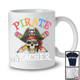 Pirate Teacher, Humorous Pirate Skull Pencil Lover, Matching Teaching Teacher Family Group T-Shirt