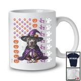 Pit Bull Witch On American Flag, Adorable Halloween Pumpkin Paws, Patriotic Group T-Shirt